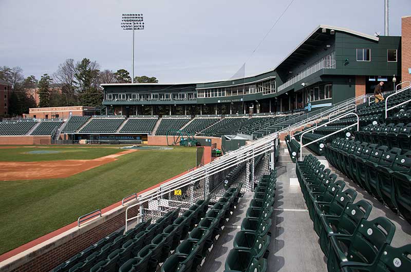University of North Carolina Boshamer stadium with Irwin Seating model