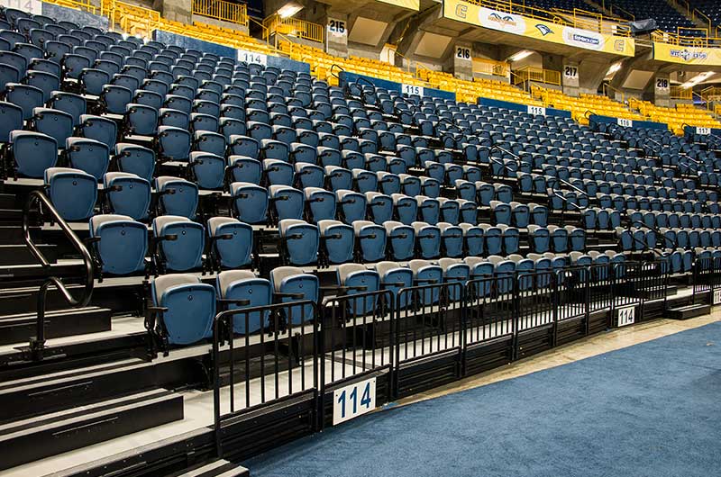 UTC McKenzie Arena with Irwin Seating model 4500 telescopic bleachers